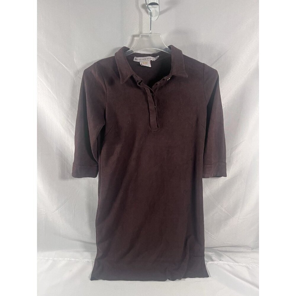 Gretchen Scott Brown Faux Suede Shift Dress Size medium